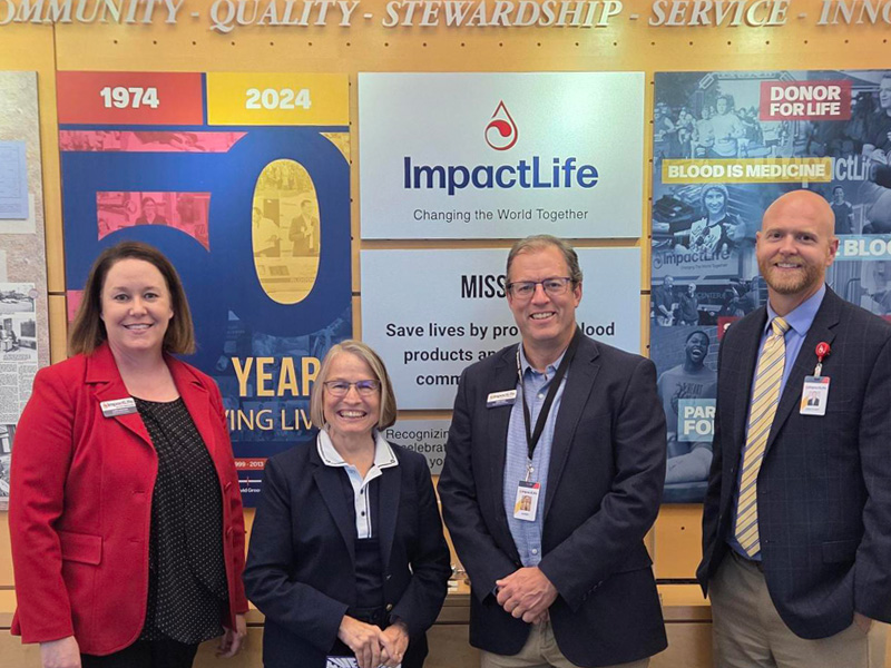 From left to right: Katie Marchik, Chief Operating Officer, Congresswoman Mariannette Miller-Meeks, Kirby Winn, Public Relations Manager, Gregory Lehmann, VP of Donor Outreach & Collections